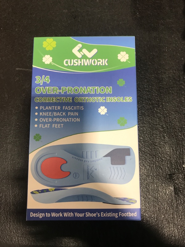 Photo 2 of 3/4 Over-Pronation Corrective Shoe Insoles, Medium Arch Supports Orthotics Inserts for Flat Feet, Knee Pain, Lower Back Pain, Improve Walking Posture, Men Women for Everyday Use-M