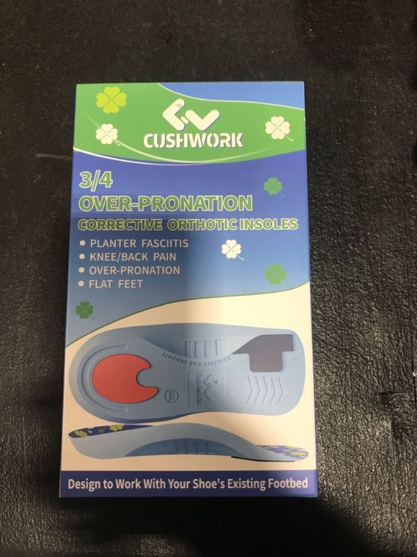 Photo 2 of 3/4 Over-Pronation Corrective Shoe Insoles, Medium Arch Supports Orthotics Inserts for Flat Feet, Knee Pain, Lower Back Pain, Improve Walking Posture, Men Women for Everyday Use-L
