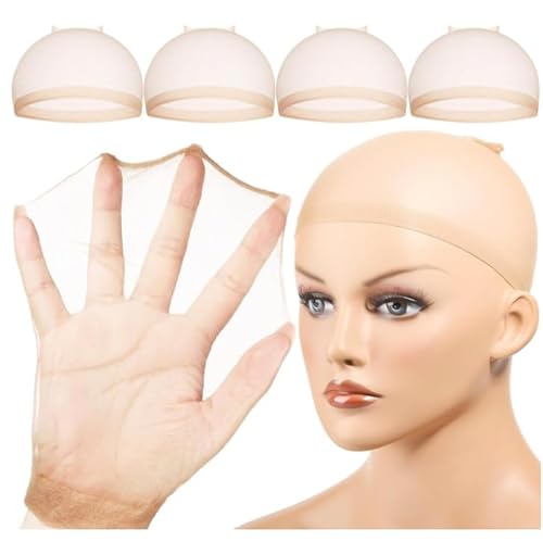 Photo 1 of 2 PACK Transparent Lace Front Wig Cap Adjustable Cap for Women Men with Elastic Band 8 PIECE 