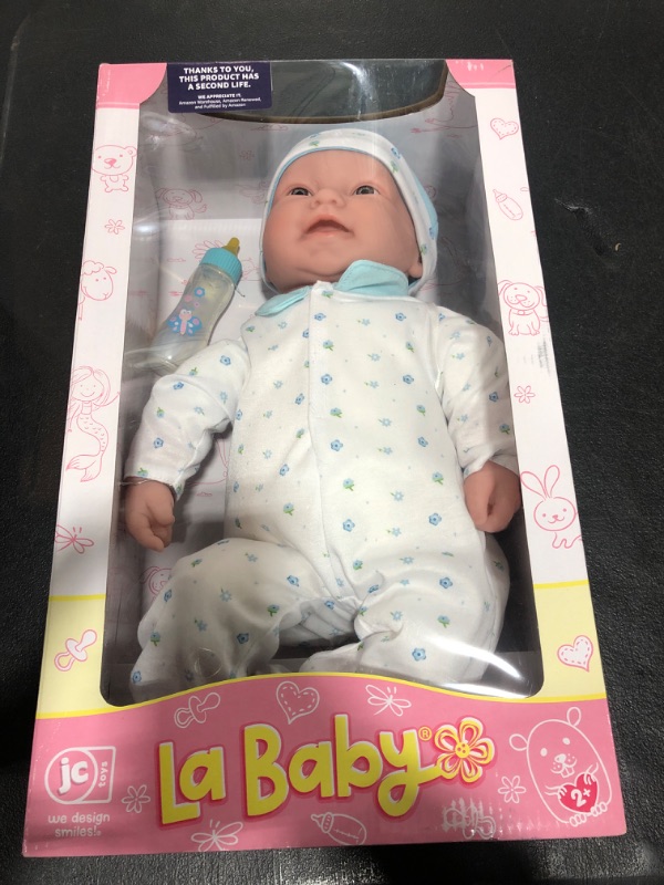 Photo 2 of Caucasian 20-inch Large Soft Body Baby Doll | JC Toys - La Baby | Washable |Removable Blue Outfit w/ Hat and Pacifier| For Children 2 Years +