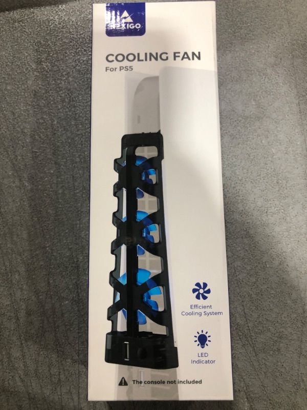 Photo 2 of NexiGo PS5 Accessories Cooling Fan [Auto On/Off] with LED Light, for Both Disc and Digital Editions, Efficient Cooling System, Compatible with Horizontal Stand