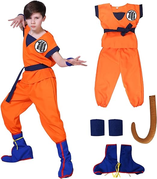 Photo 1 of Ficlwigkis Goku Costume for Kids/Adults Dragon Ball Costume Japanese Costumes with brown tail Halloween Dress Up / SIZE 140