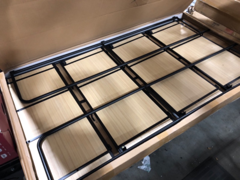 Photo 1 of Crofy No Assembly Folding Bookshelf, 4 Tier Black Bookshelf, Metal Book Shelf for Storage, Folding Bookcase for Office Organization and Storage, 12.87 D x 30.9 W x 55.71 H Inches Black 4 Tier Wider