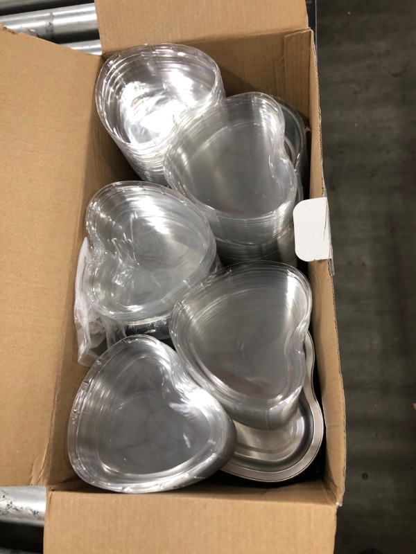 Photo 2 of Ziliny 150 Sets Heart Shaped Cake Pans Aluminum Foil Heart Cake Pan 3.4oz and 9 oz Mini Cake Pans with Lids Valentine's Day Baking Cupcake Cup Muffin Tins for Wedding Xmas Birthday Party Supplies