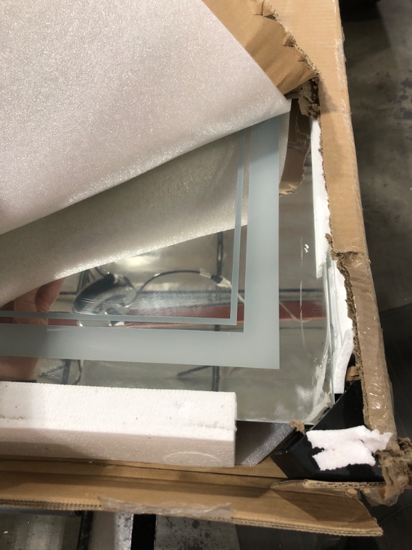 Photo 1 of 40x32 Inch Led Mirror for Bathroom with Front Light and Backlit, Dimmable Anti Fog Wall Bathroom Mirror with Led Lights, Water Proof, Decor Vanity Mirror Frontlit+backlit 40x32