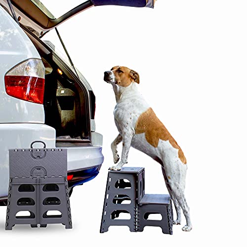 Photo 1 of Folding Portable Dog Steps for Large, Medium and Small Doggies - Indoor Outdoor Pet Stairs Ideal for High Bed, Car, SUV & More
