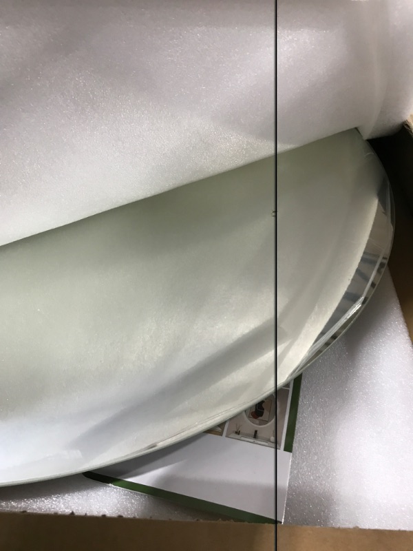 Photo 1 of BuLife 32 Inch Round LED Bathroom Mirror Backlit Anti-Fog Wall Mounted Lighted Bathroom Vanity Mirror 3 Colors Light Dimmable Smart Makeup Mirror with Touch Switch