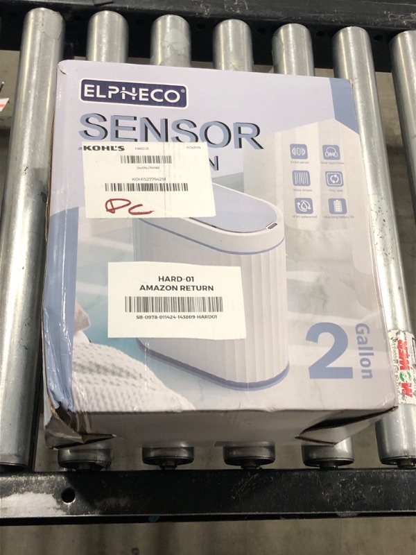 Photo 1 of ELPHECO Bathroom Motion Sensor Trash can 2 Gallon Automatic Garbage Can, 10 L Slim Plastic Smart Trash Can with Lid, Commercial Intelligent Trash Bin for Bedroom, Bathroom, Kitchen, Office 2 Gallon Grey