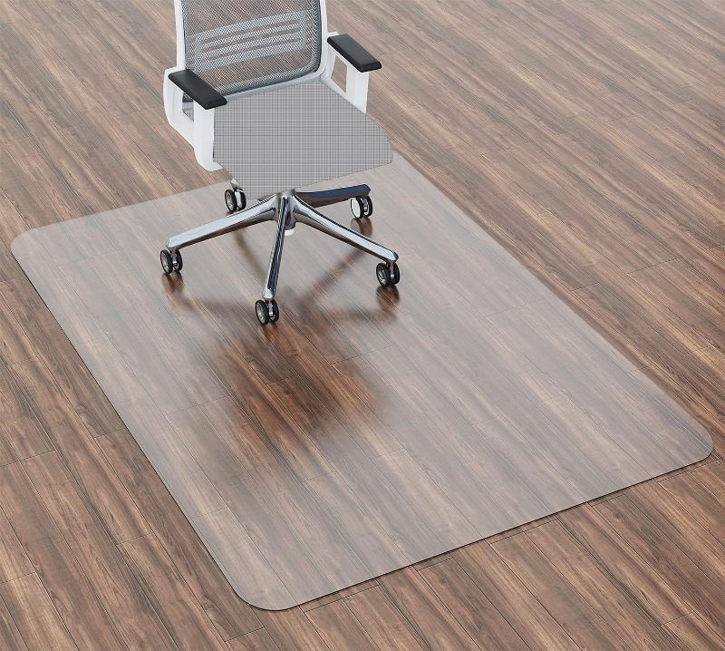 Photo 1 of 100pointONE Office Chair Mat for Hardwood Floor, 48'' x 36'' Transparent Desk Chair Mat for Hard Floors, Plastic Floor Protector Mat for Office Chairs on Hardwood - Rectangle For Hard Floor 36"x48" Rectangle