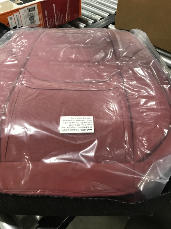 Photo 2 of TIEHESYT Red Car Seat Covers Front Pair, Breathable Leather Automotive Front Seat Covers & Headrest for Comfortable Driving, Universal Auto Interior Fit for Most Kinds of Vehicles, SUV, Trucks, Sedans Sport Red Front Pair