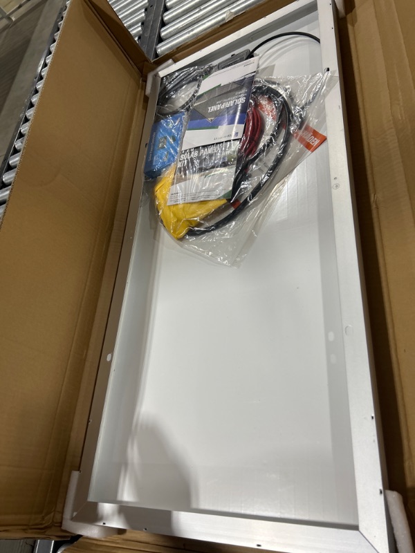 Photo 1 of ECO-WORTHY 100 Watt 12 Volt Solar Panel Kit for RV Battery Boat Trailer Cabin Garden Shed Home: 100W Solar Panel+30A PWM Charge Controller+ Tray Cable + Z Mounting Brackets