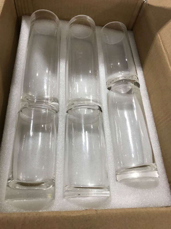 Photo 2 of 12 Pack Glass Clear Cylinder Vases Tall Floating Candle Holders Centerpiece Table Vases for Home Wedding Decorations Formal Dinners (12 x 3.35 Inch)
