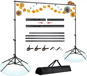 Photo 1 of Backdrop Stand 6.5x10ft, ZBWW Photo Video Studio Adjustable Backdrop Stand for Parties, Wedding, Photography, Advertising Display
