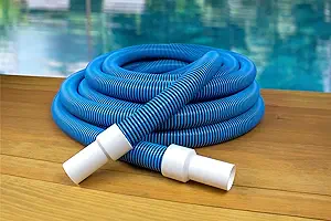 Photo 1 of Poolmaster 33444 Deluxe Crush Resistant In-Ground Pool Vacuum Cleaner Hose with Swivel Cuff, 1-1/2-Inch by 45-Feet
