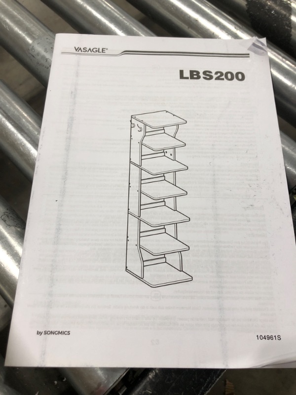 Photo 1 of VASAGLE 7 Tier Vertical Shoe Rack, Narrow Shoe Storage Organizer with Hooks, Slim Wooden Corner Shoe Tower Rack, Robust and Durable, Space Saving for Entryway and Bedroom, Black ULBS200T16