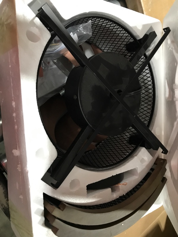 Photo 1 of Fabulis Caged Ceiling Fan with Lights, Farmhouse Ceiling Fan with Lights Remote Control, 17 Inch Bedroom Ceiling Fans for Living Dining Room Kitchen Antique Wood-D