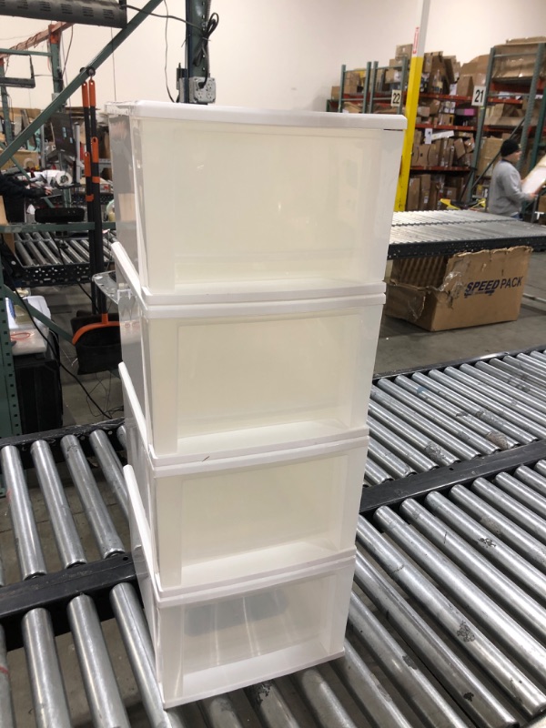 Photo 1 of 4 WHITE DRAWERS PLASTIC STACKABLE ORGANIZERS