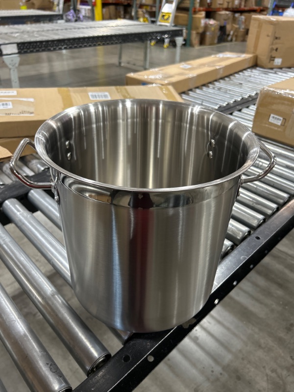 Photo 2 of 20Qt Stock Pot with Glass Lid - Stainless Steel Cooking Pot with Rack- Commercial Grade Large Soup Pot - Dishwasher Safe Stockpots 20QT with Rack