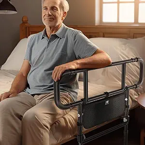 Photo 1 of 2024 New Bed Rails for Elderly Adults - Upgraded Adjustable Heights & Extendable Bed Side Rail, Foldable Bed Assist Bar, Heavy Duty for Senior & Surgery Patients, Fits King, Queen, Full, Twin
