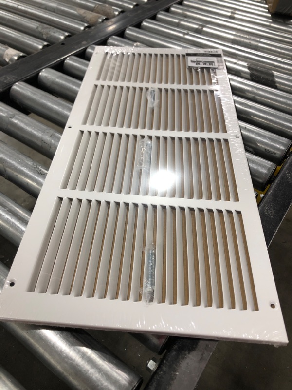 Photo 2 of 24"w X 10"h Steel Return Air Grilles - Sidewall and Ceiling - HVAC Duct Cover - White [Outer Dimensions: 25.75"w X 11.75"h] 24 X 10 White