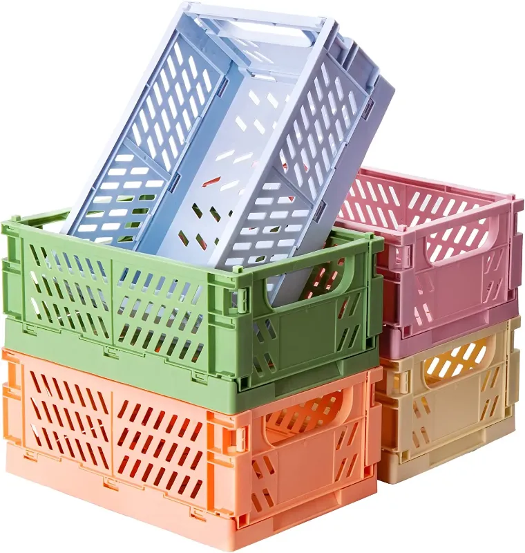 Photo 1 of DLOline 12-Pack Mini Collapsible Crates, Versatile Storage and Organization Solution for Home, Office, and Classroom,crate for milk(5.8x3.8x2.36 inches)