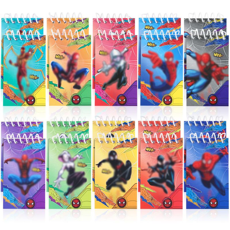 Photo 1 of 20Pack Spider Party Favor Supplies Gift for Kids, Cartoon Mini Notepads Birthday Decor for Boys Girls Classroom School Goodie Bags Stuffers Rewards Prizes-2.4In x 3.9In Note Pads Small Notebooks