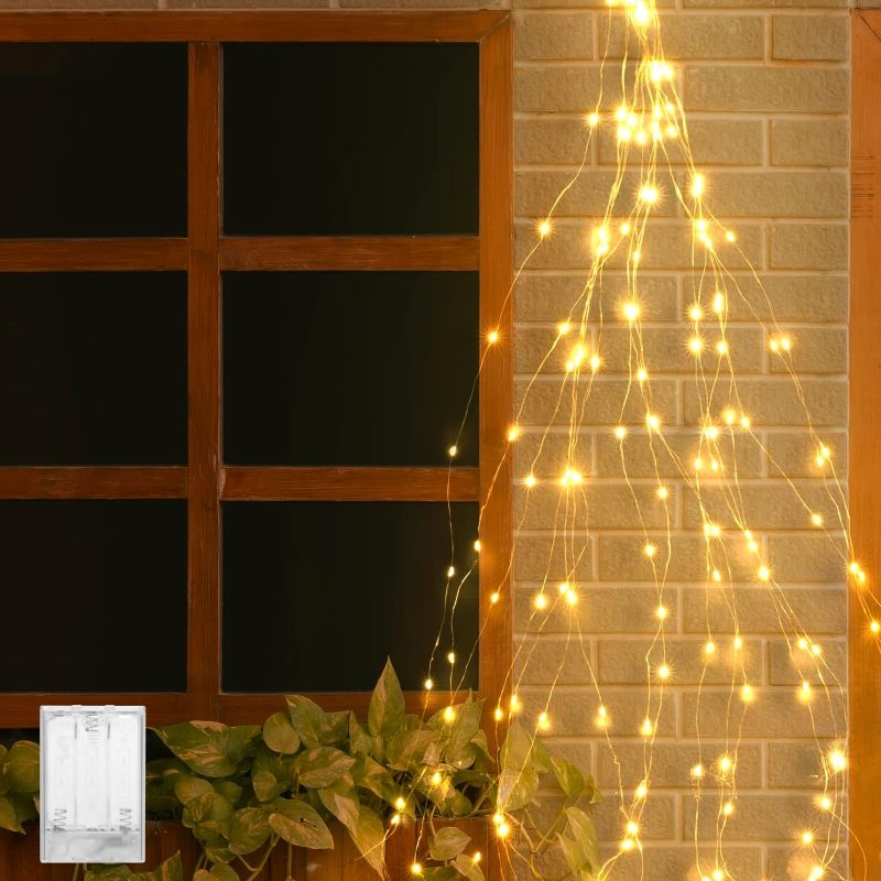 Photo 1 of 4 Pack Fairy String Lights,3.2Ft 60 LED Warm White Battery Operated String Lights Tree Light Outdoor Waterproof String Lights for Wedding Party Bedroom Holiday Decorations 