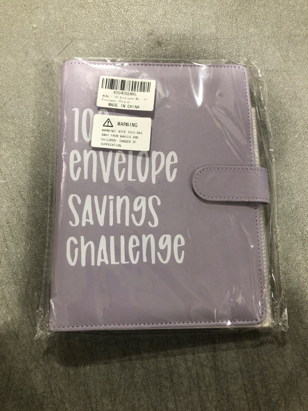 Photo 2 of 100 Envelopes Money Saving Challenge Binder,A5 Money Saving Budget Binder with Cash Envelopes - Savings Challenges Book for Planning and Saving $5,050 (Purple)
