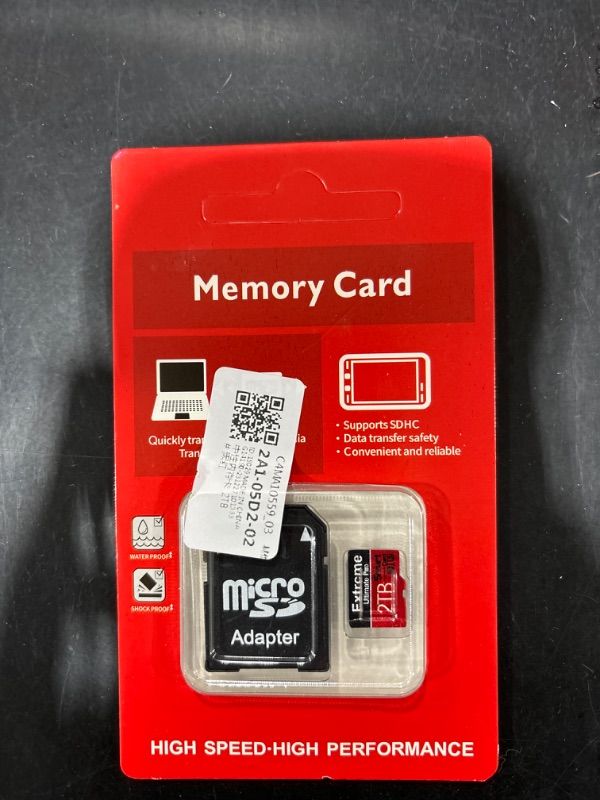 Photo 1 of High Speed Micro SD Card, 2TB, A1/A2 Smart Card, Memory Card U3 TF Card Mini SD Card Class 10 TF Flash Card + Adapter - RED