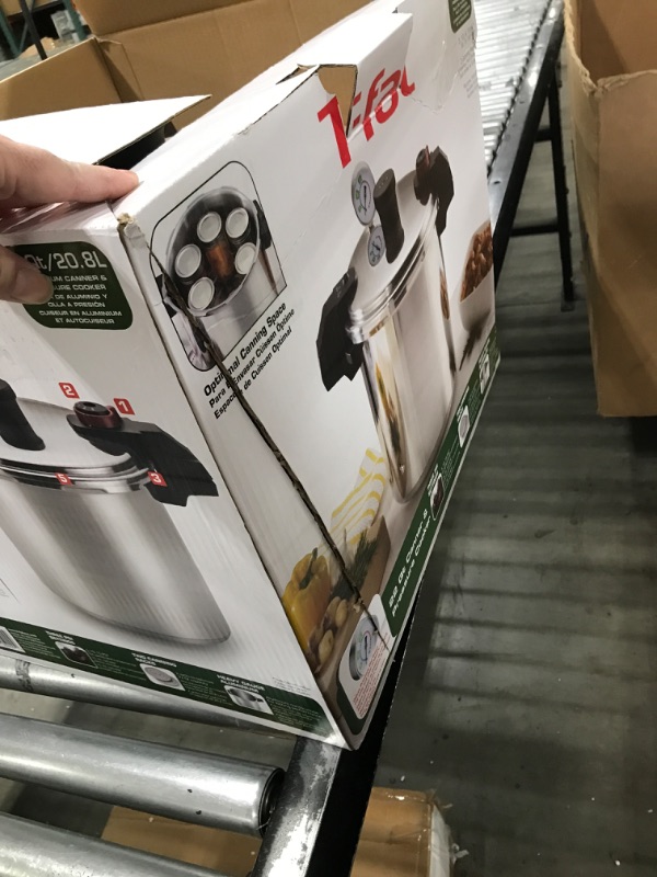 Photo 1 of T-fal Pressure Cooker, Pressure Canner with Pressure Control, 3 PSI Settings, 22 Quart, Silver - 7114000511 22-Quart Pressure Canner