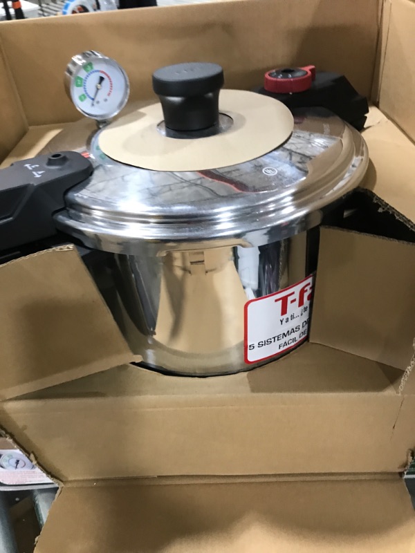 Photo 1 of T-fal Pressure Cooker, Pressure Canner with Pressure Control, 3 PSI Settings, 22 Quart, Silver - 7114000511 22-Quart Pressure Canner