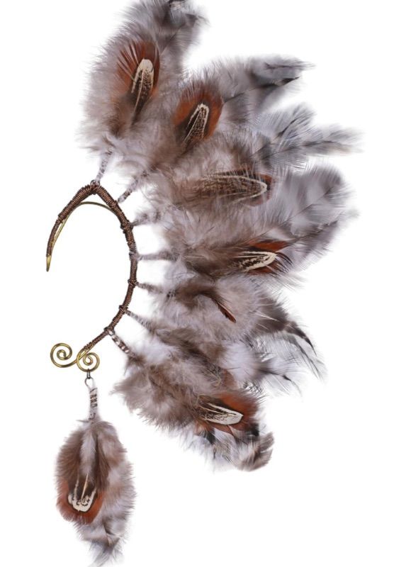 Photo 1 of FRESHME Feather Ear Cuffs - Long Feather Fairy Earrings Bohemian Non Piercing Plume Ear Wrap Indian Tribal Statement Jewelry Fairy Elf Ear Clips for Women Men Cosplay Renaissance Costume Accessories