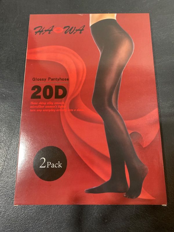 Photo 1 of HA WA 2 Pairs Women's Shiny Slimming Tights, Super Sexy High Waist Tummy Compression Pantyhose with Control Top-  LARGE