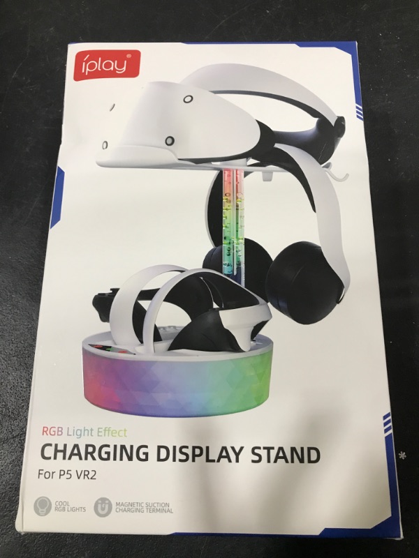 Photo 2 of Dxldfks Playstation VR2 Charging Dock, Charging Station for PS VR2 Accessories Controllers with Headset Holder Display Stand and RGB Light