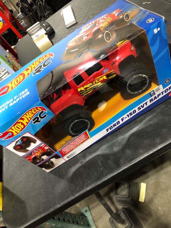 Photo 2 of ?Hot Wheels Remote Control Truck, Red Ford F-150 RC Vehicle With Full-Function Remote Control, Large Wheels & High-Performance Engine, 2.4 GHz With Range of 65 Feet HW FORD TRUCK RC