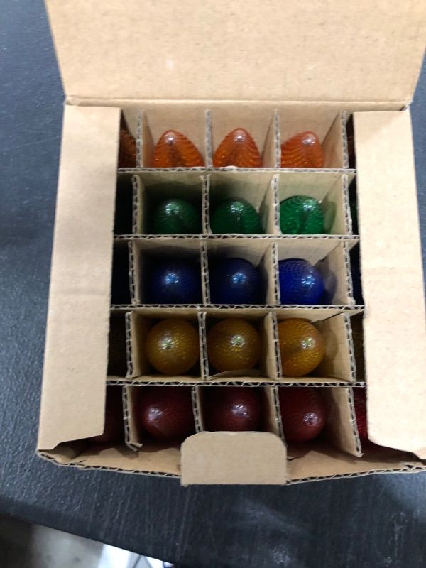 Photo 1 of 25 Pack E17 Socket ETL listed Faceted LED Replacement Bulbs C9 Dimmable Christmas Light Bulb(multicolor)