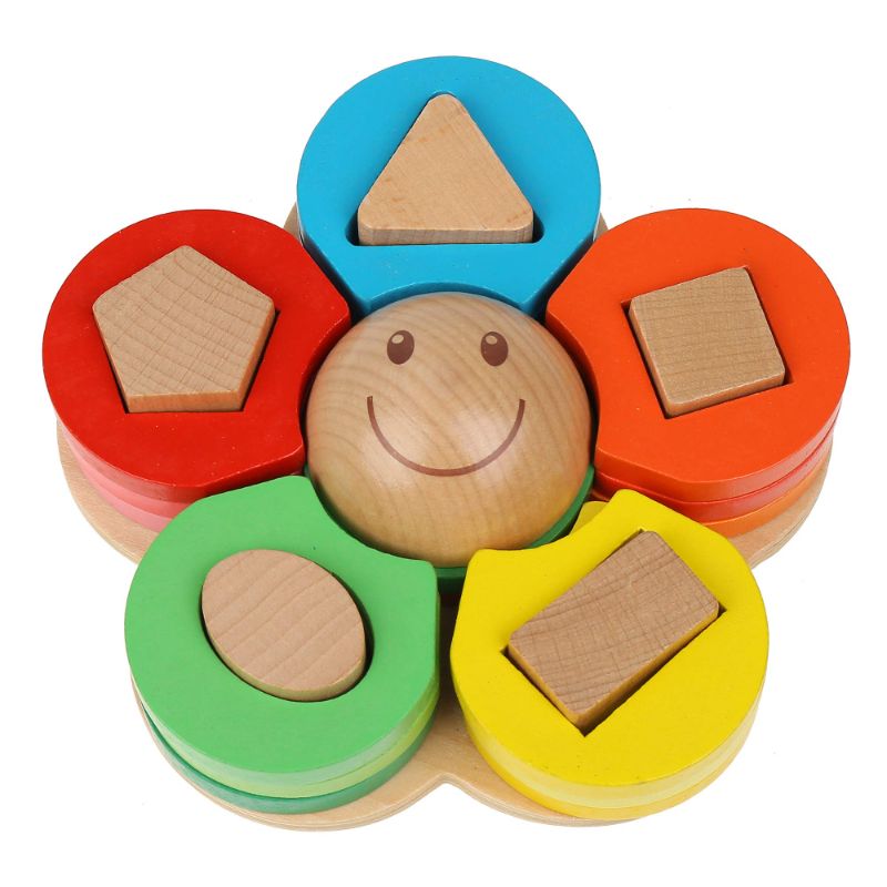 Photo 1 of Boxiki kids Wooden Stacking Montessori Toys Color Shape Sorting Board for Toddlers. Non-Toxic Baby Wooden Toy for Early Development & Fine Motor Skills. 18 Month Old Toys (Flower)