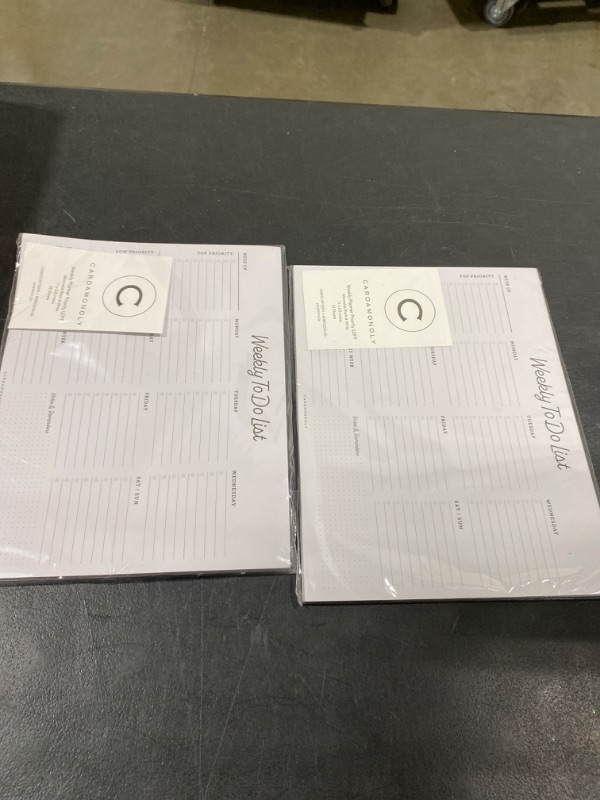 Photo 1 of 2 PACK Weekly Planner Tear Off Notepad 8.5 x 11 Inches - 50 Sheets - Note Taking for Women Decor - A Must Have for College, School, Small Business, Teachers, Student - Minimalist Aesthetic Priorities on Left