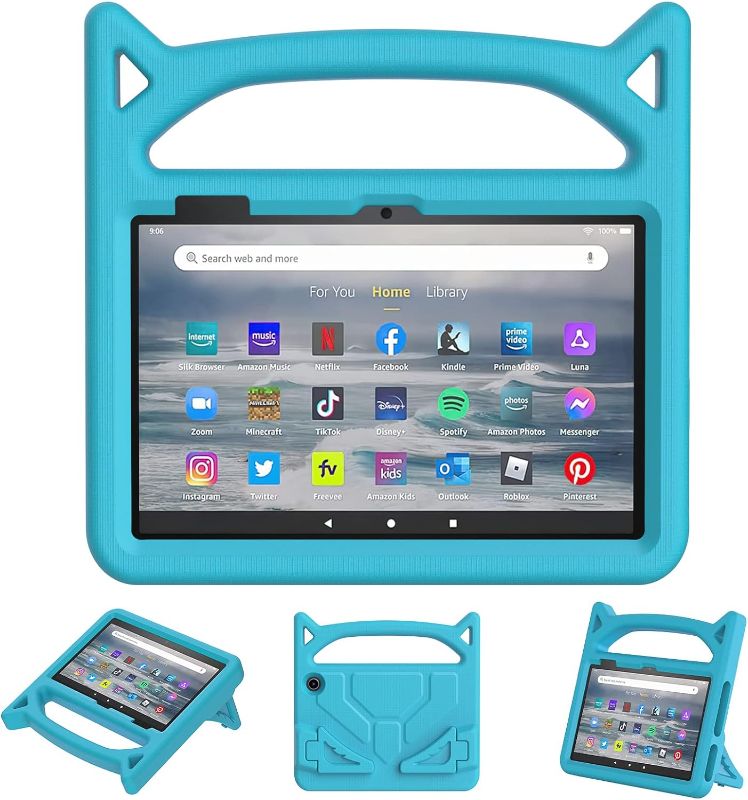 Photo 1 of 2022 All-New ?? 7 Kids Tablet Case,?? 7 Tablet Case for Kids,Light Weight Shockproof Kid-Proof Protective Cover with Handle Buit-in Foldable Kickstand for ?? 7 Inch Tablet (Pale Blue)