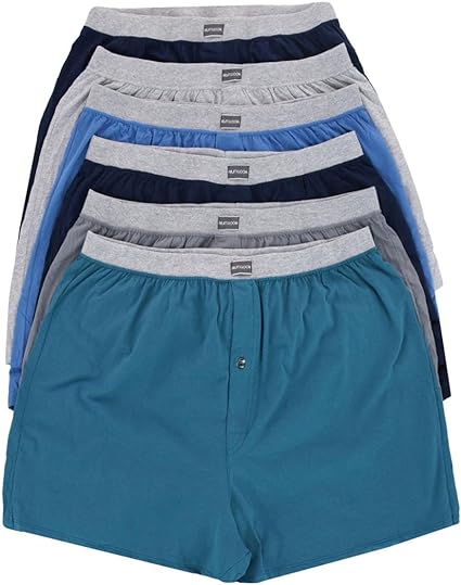 Photo 1 of Fruit of the Loom Men's Tag-Free Knit Boxer Shorts, Relaxed Fit, Moisture Wicking, Assorted Color Multipacks (6pk) Small