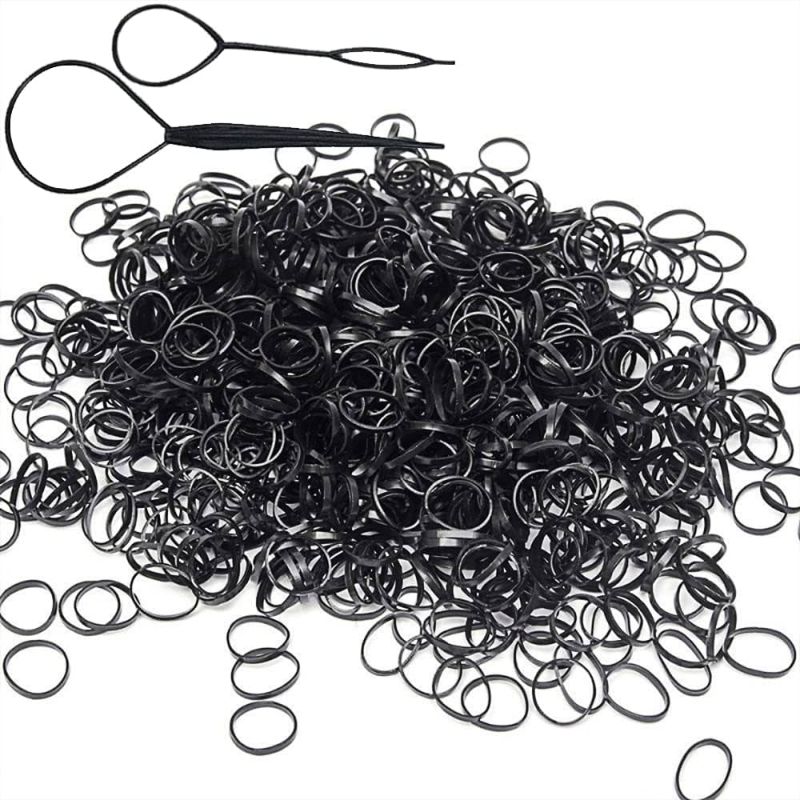 Photo 1 of 2 Hair Pull Hooks, 500 Black Elastic Hair Bands 