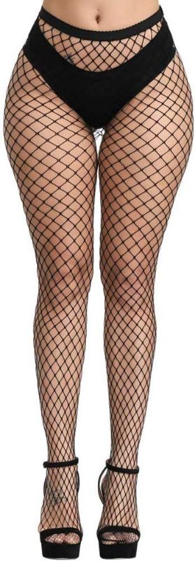 Photo 1 of E-Laurels Womens High Waist Patterned Fishnet Tights Suspenders Pantyhose Thigh High Stockings Black 