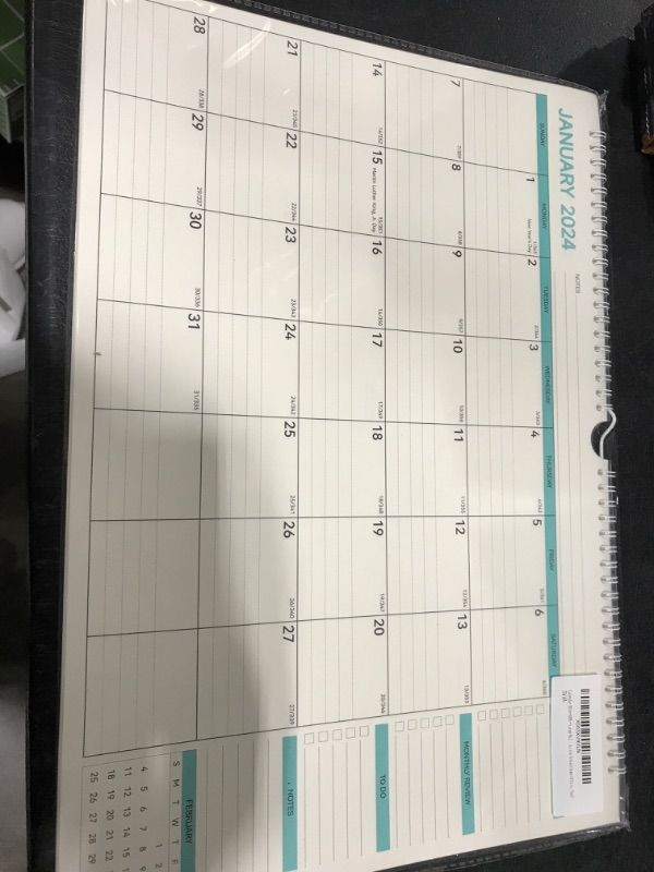 Photo 2 of Calendar 2024-2025 - Large Wall Calendar, 18 Monthly Wall Calendar, Artake 2024-2025 Monthly Wall Calendar, Jan. 2024 - Jun.2025, 16 x 11 Inches, Thick Paper, Twin-Wire Binding, Ruled Blocks for Teal