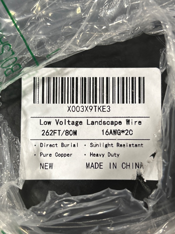 Photo 3 of 16/2 Low Voltage Landscape Wire, 16 Gauge Wire 2 Conductor 262FT/80M, Low Voltage Wire, Outdoor Direct Burial Electrical Wire, Copper Wire