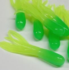 Photo 1 of 1.5" Crappie Tube/green/Clear Sparkle (100 Pack)