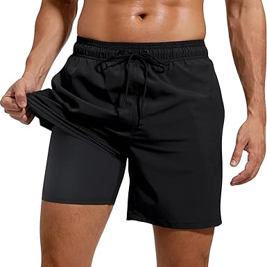 Photo 1 of Adorel Men's Running Shorts 2 in 1 with Compression Liner Zipper Pockets Workout Ombre Green S