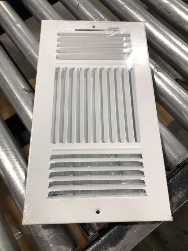 Photo 2 of  14 x 8 Inch (Duct Opening) White Air Vent Cover for Wall or Ceiling, Three-Way Ventilation Register, Solid Steel HVAC Cover
