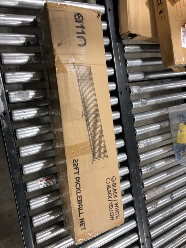 Photo 1 of A11N Portable Pickleball Net System, Designed for All Weather Conditions with Steady Metal Frame and Strong PE Net, Regulation Size Net with Carrying Bag White&Black