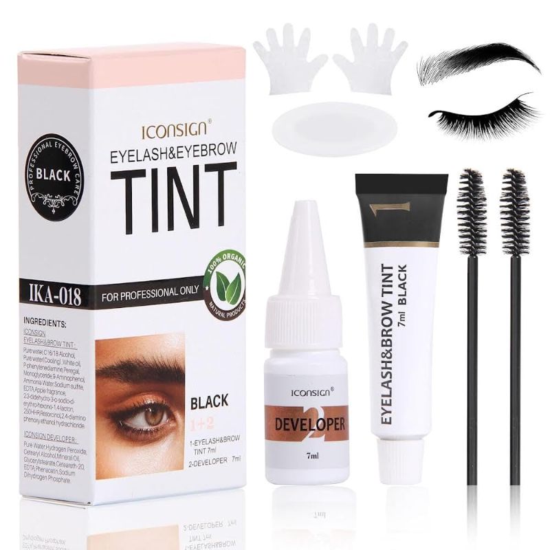 Photo 1 of 2-In-1 Kit, Professional Eyelash & Eyebrow Kit, DIY Hair Dying for Salon Home Use 7m (Black)