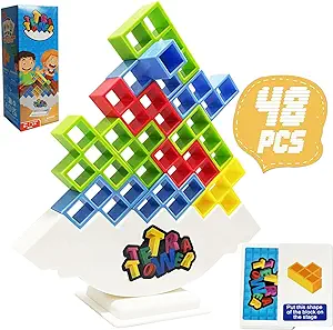 Photo 1 of BNNECEU 48PCS Tetra Tower Stacking Game, Balance and Fun Board Games for Family Games, Parties and Team Building Block Toys